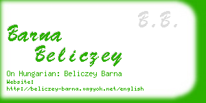 barna beliczey business card